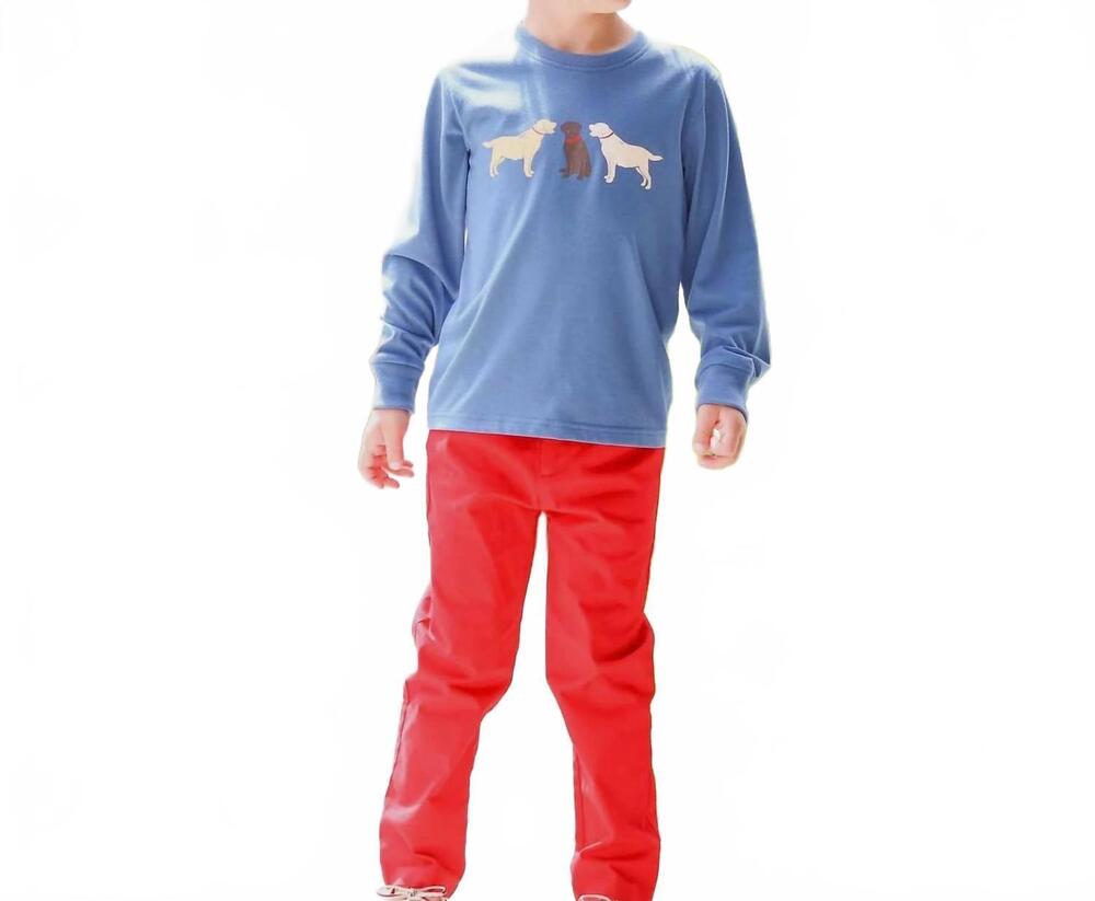NEW SHRIMP AND GRITS KIDS long sleeve tee in dogs